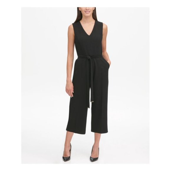 Black Cropped Wide Leg Jumper S - Picture 1 of 2